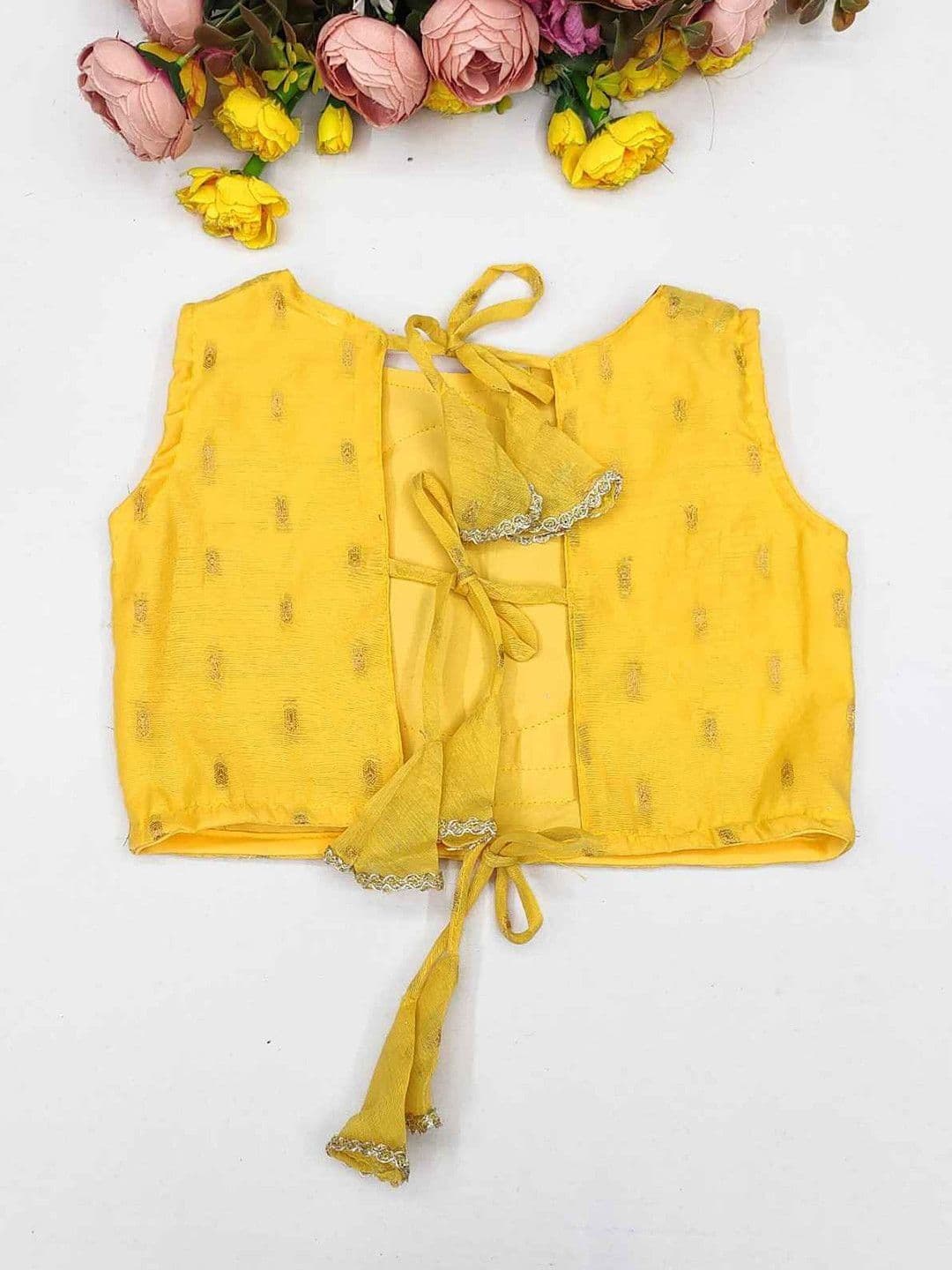 RJ ONLINE Girls Thread Work Tie and Dye Ready to Wear Lehenga & Blouse With Dupatta thumbnail 2