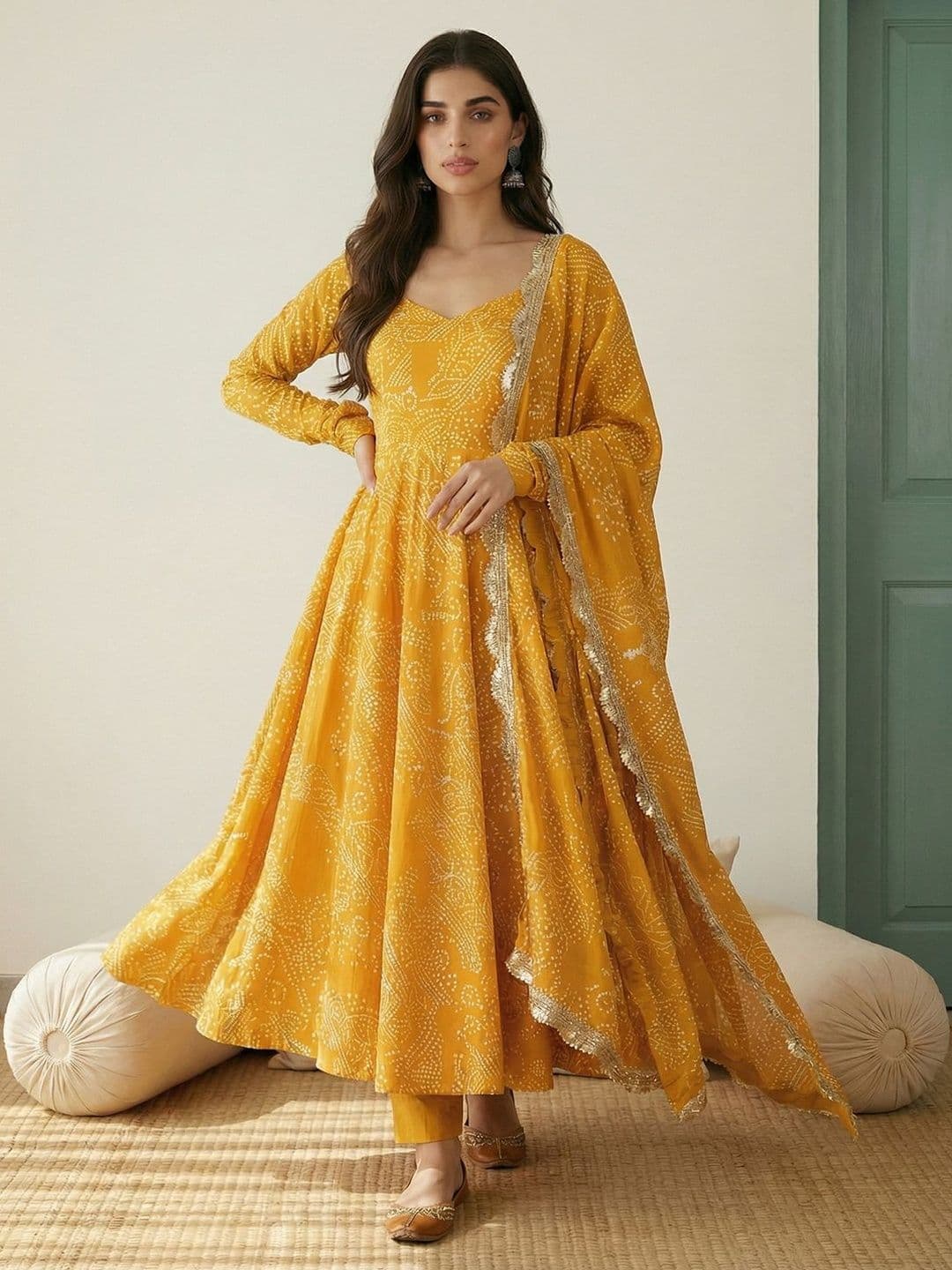 Sangria Women Printed Kurta & Trousers With Dupatta thumbnail 5