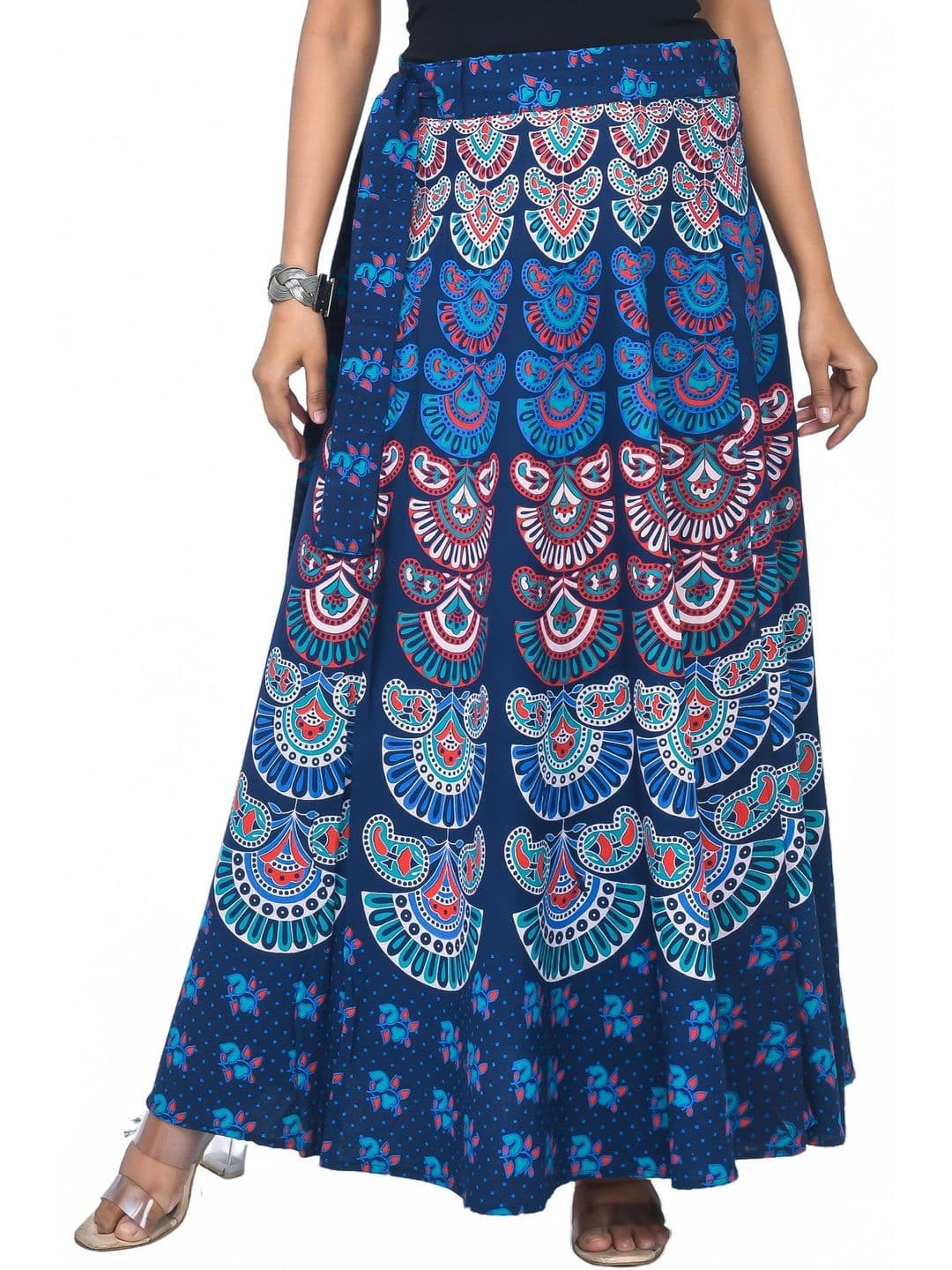 SAMJHI Women Pure Cotton Paisley Maxi Wrap Skirt thumbnail 3
