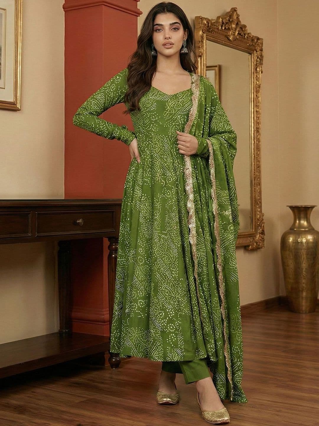 Sangria Women Printed Kurta & Trousers With Dupatta thumbnail 5
