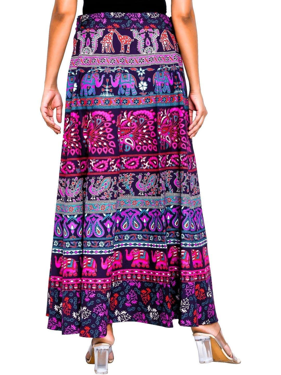 SAMJHI Women Pure Cotton Paisley Maxi Wrap Skirt thumbnail 5