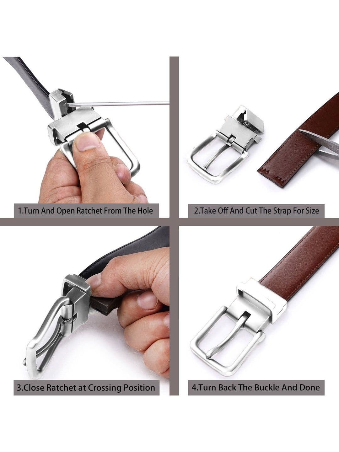 URBAN ALFAMI Men Textured PU Reversible Belt thumbnail 4