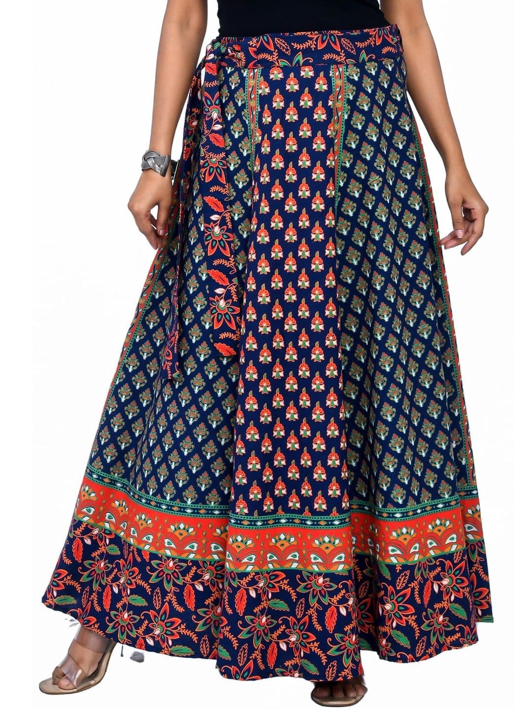 SAMJHI Women Pure Cotton Floral Maxi Wrap Skirt - view 1