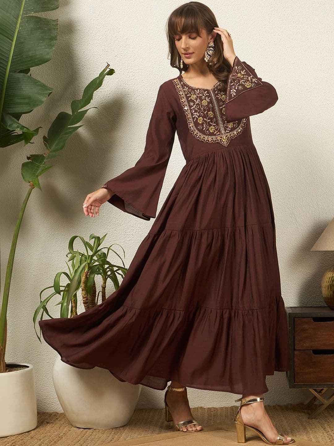 Honky Tonky Embroidered Round Neck Ethnic Dress thumbnail 7