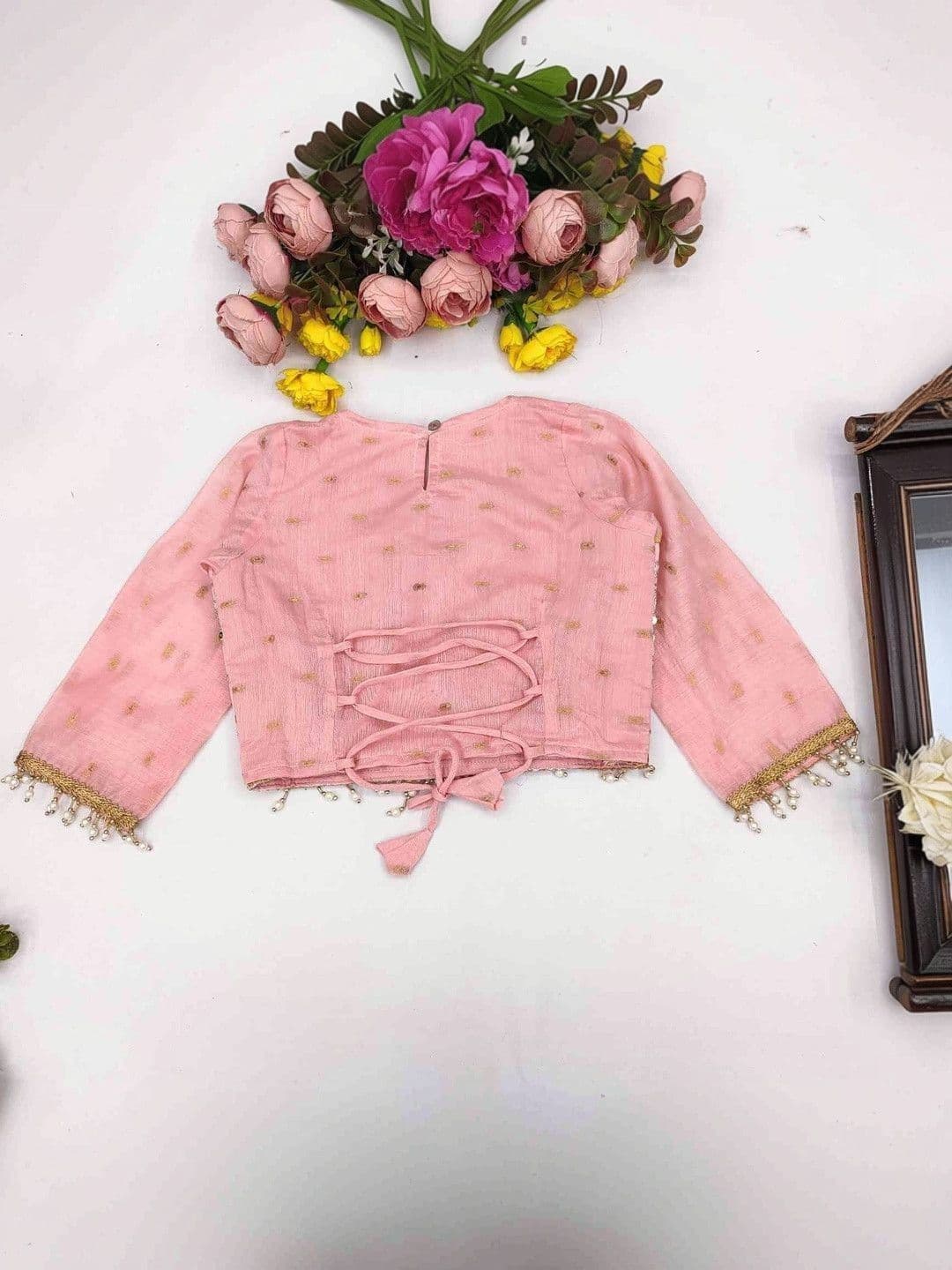 RJ ONLINE Girls Embroidered Mirror Work Ready to Wear Lehenga & Blouse With Dupatta thumbnail 4