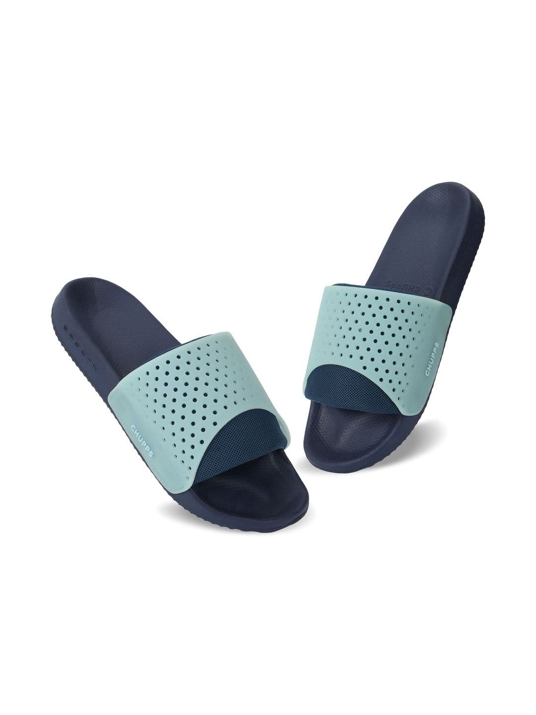 CHUPPS Men Aqua Blue Dink Ergo-X Orthopedic Sliders thumbnail 3