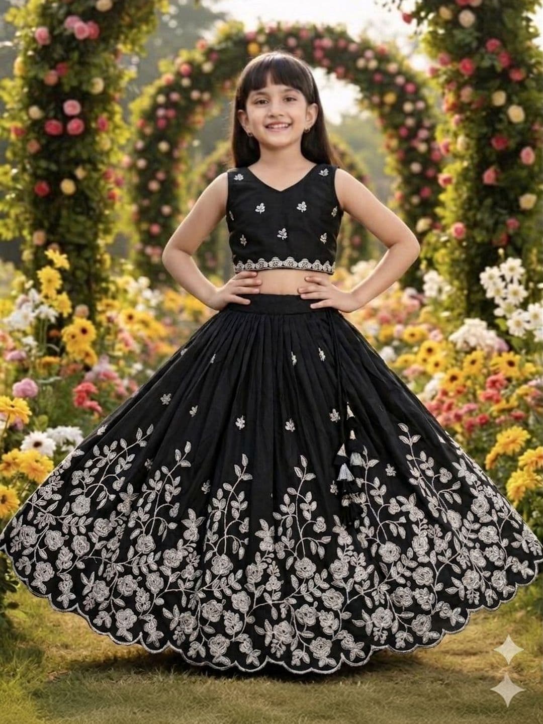 RJ ONLINE Embellished Silk Lehenga Choli - view 1