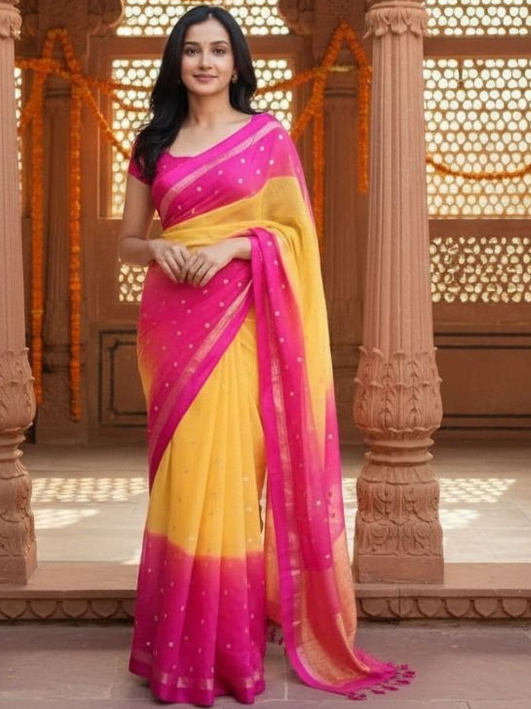 VAMIKA FASHION Ombre Saree thumbnail 4