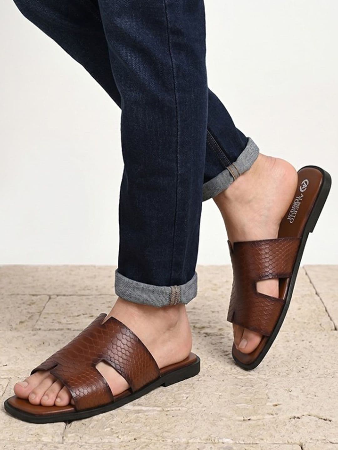 Alberto Torresi Men Leather Comfort Sandals - view 1