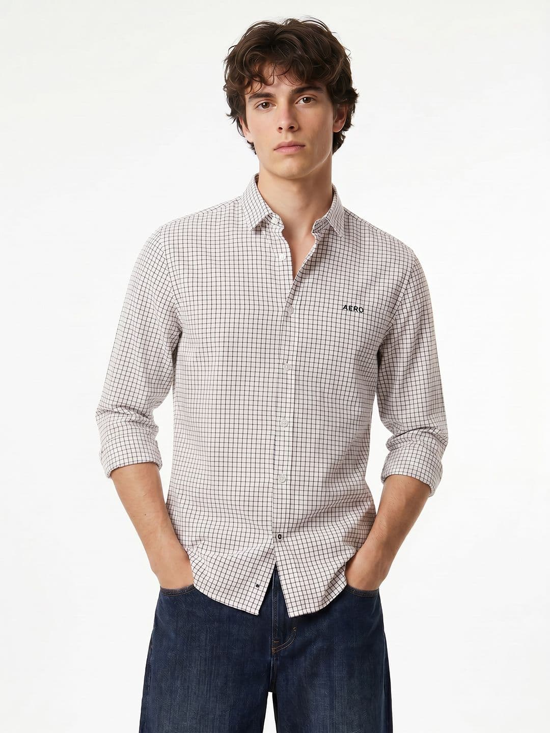Aeropostale Checked Cotton Linen Casual Shirt - view 1