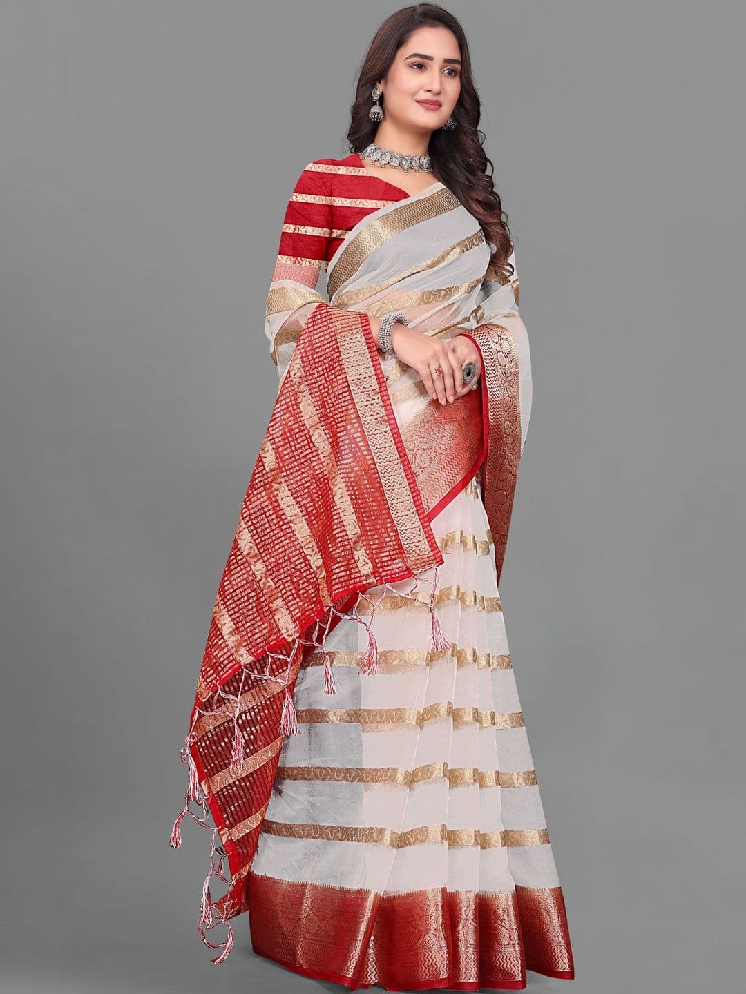 KOTHARI BS Woven Design Zari Organza Handloom Patola Saree thumbnail 2