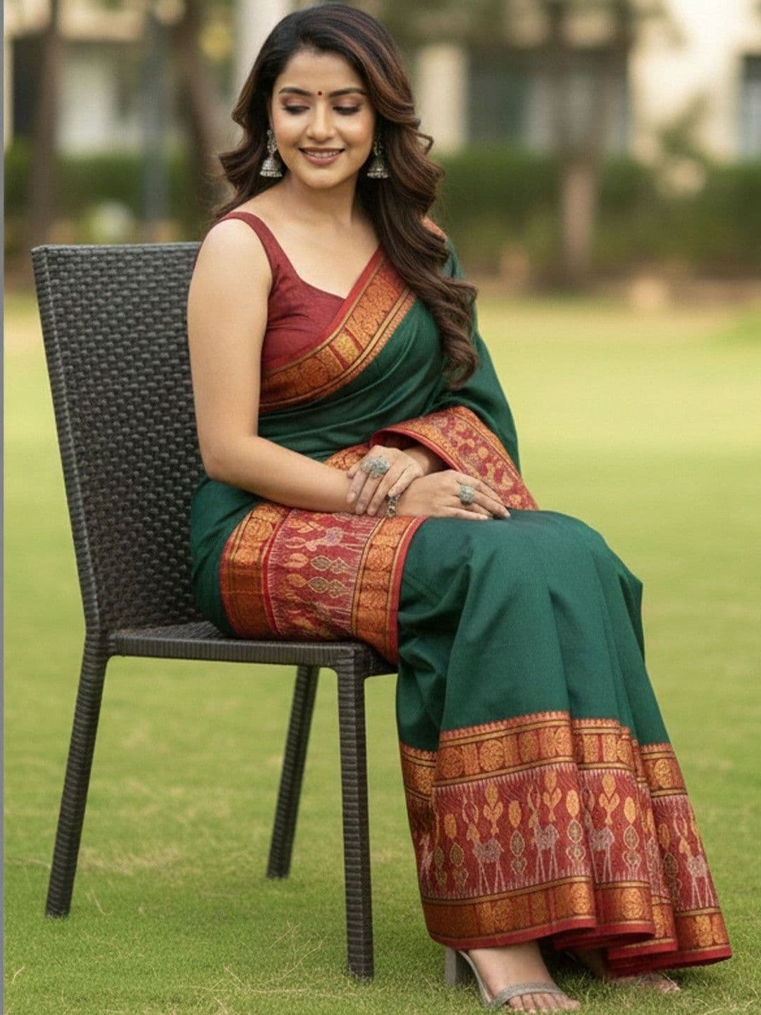BilloRani Zari Silk Blend Designer Narayan Peth Saree - view 1