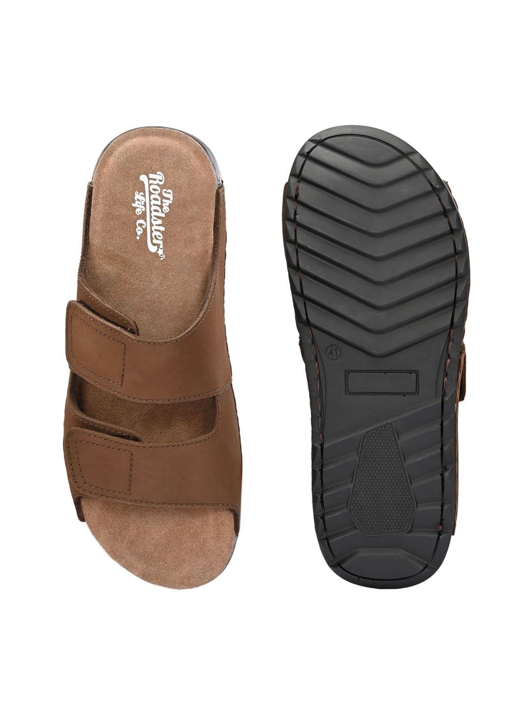 The Roadster Lifestyle Co Men Leather Slip-On Comfort Sandals thumbnail 6