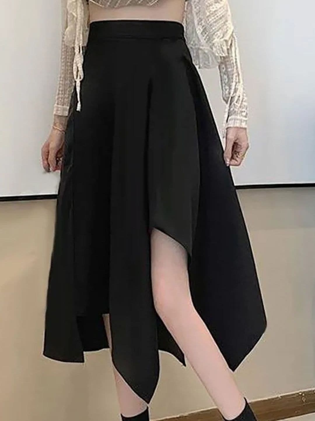 Suo Women Draped Midi A-Line Skirt thumbnail 4
