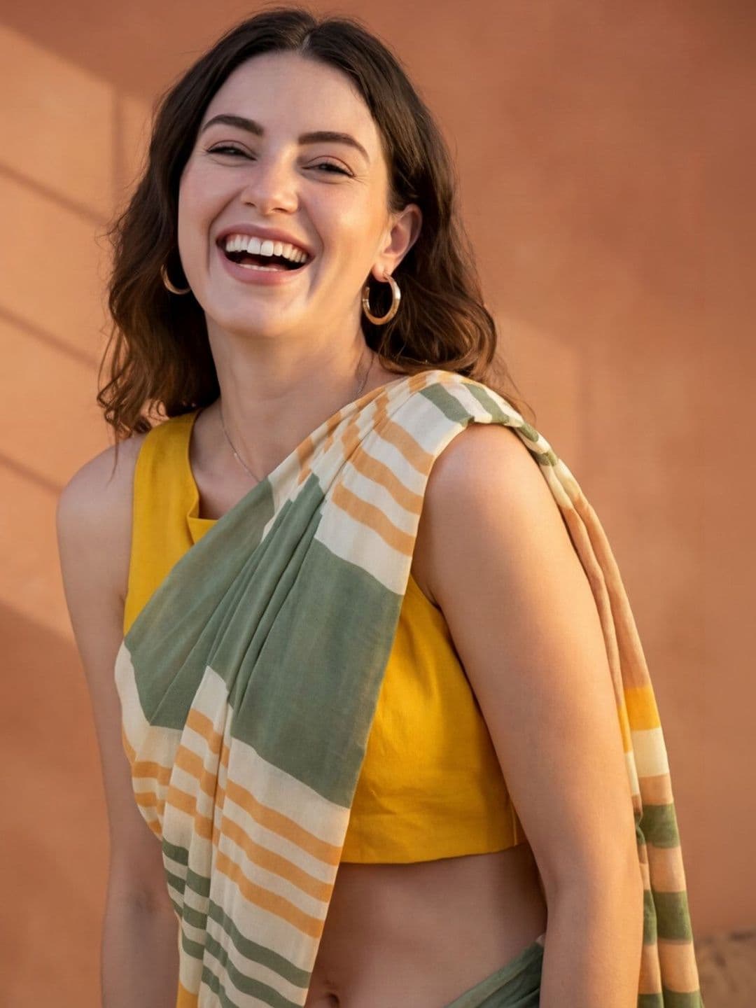 Jaipur Kurti Striped Pure Linen Handloom Saree thumbnail 4