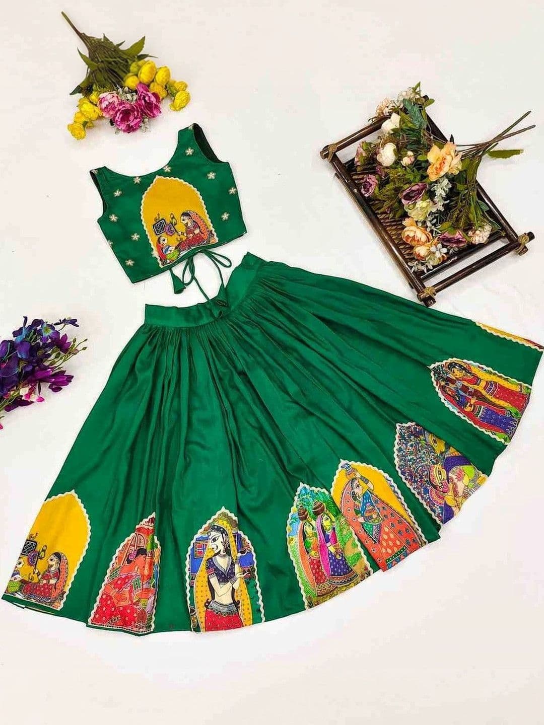 RJ ONLINE Girls Ready to Wear Lehenga & thumbnail 5