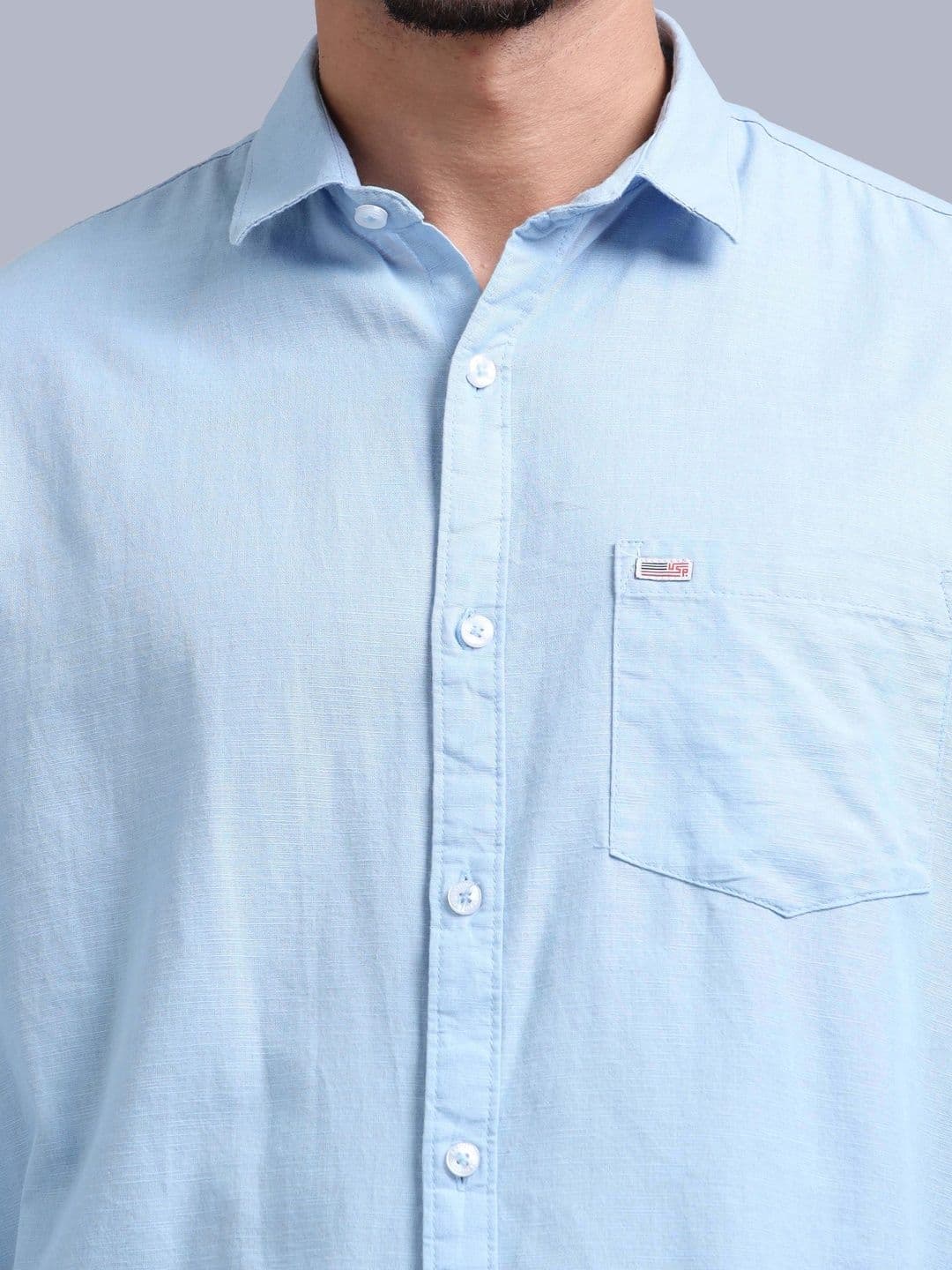U.S. PITCHERS Men's Regular Fit Casual Shirt with Curved Hem thumbnail 6
