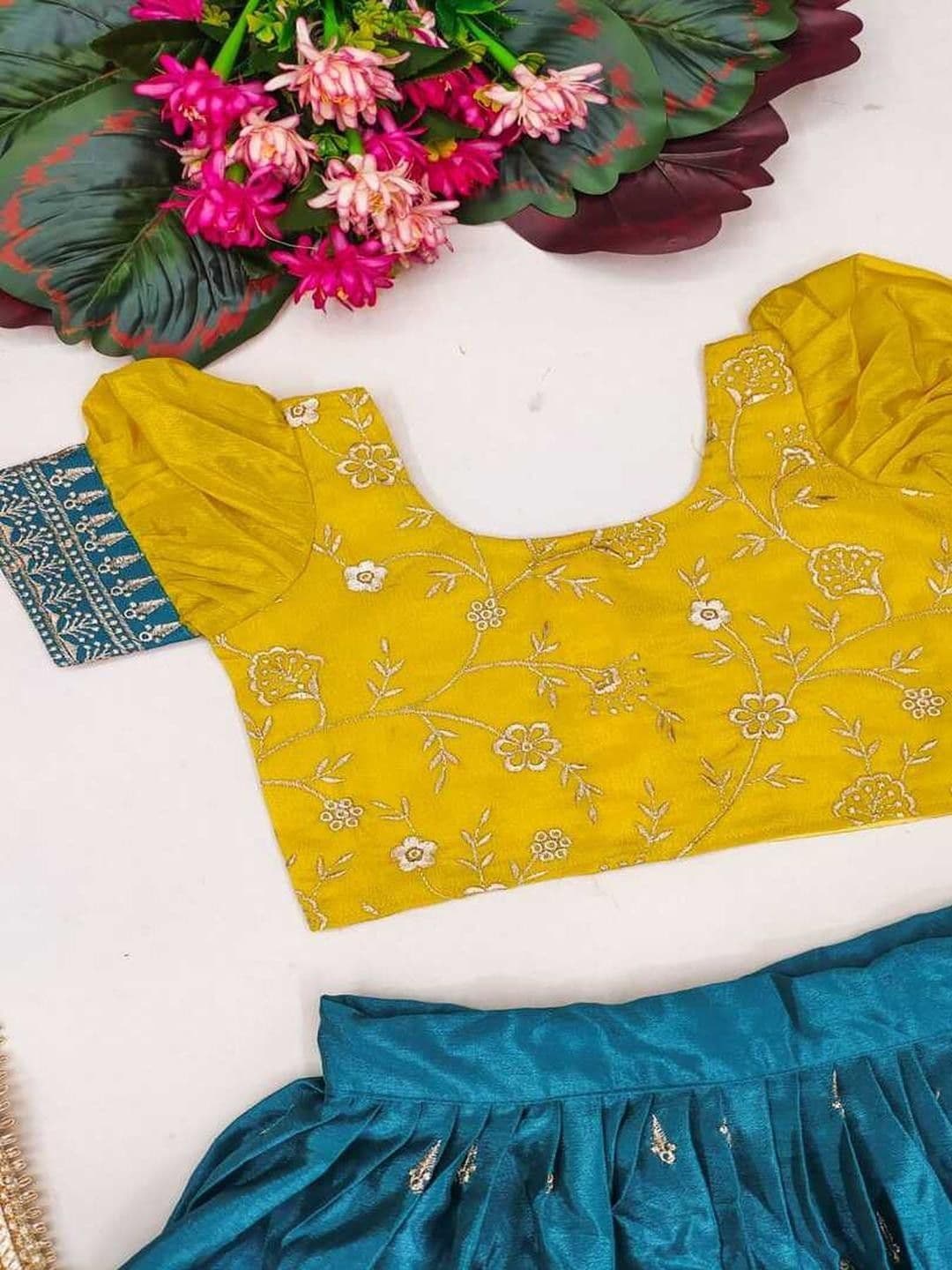 RJ ONLINE Embellished Silk Lehenga Choli thumbnail 4