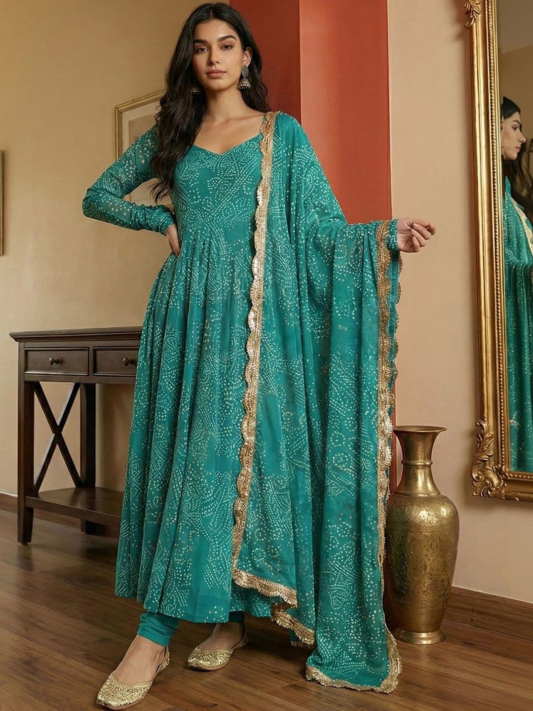 Sangria Printed Kurta & Pant With Dupatta - view 1