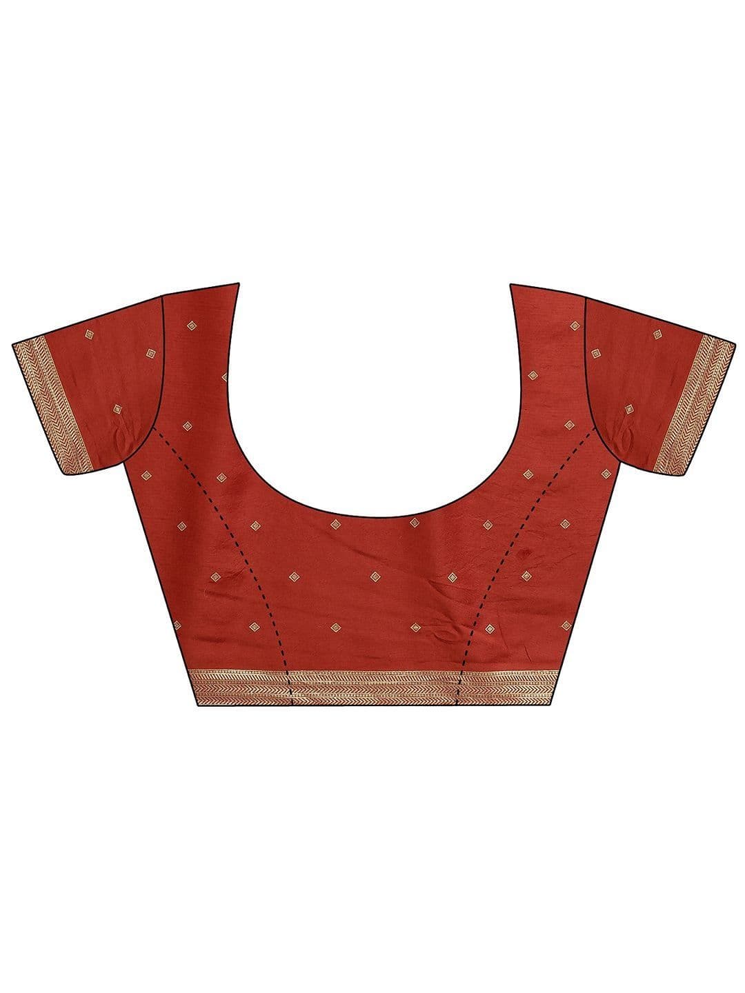 Libas Rust Woven Design Banarsi Saree With Unstitched Blouse Piece thumbnail 6