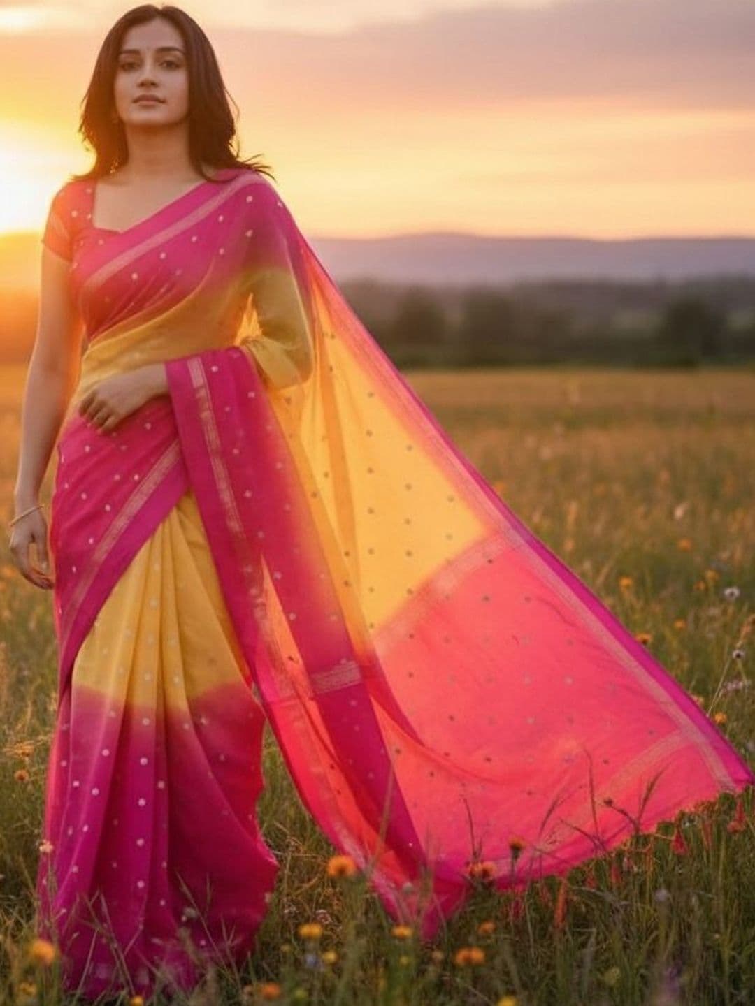 VAMIKA FASHION Ombre Saree thumbnail 6