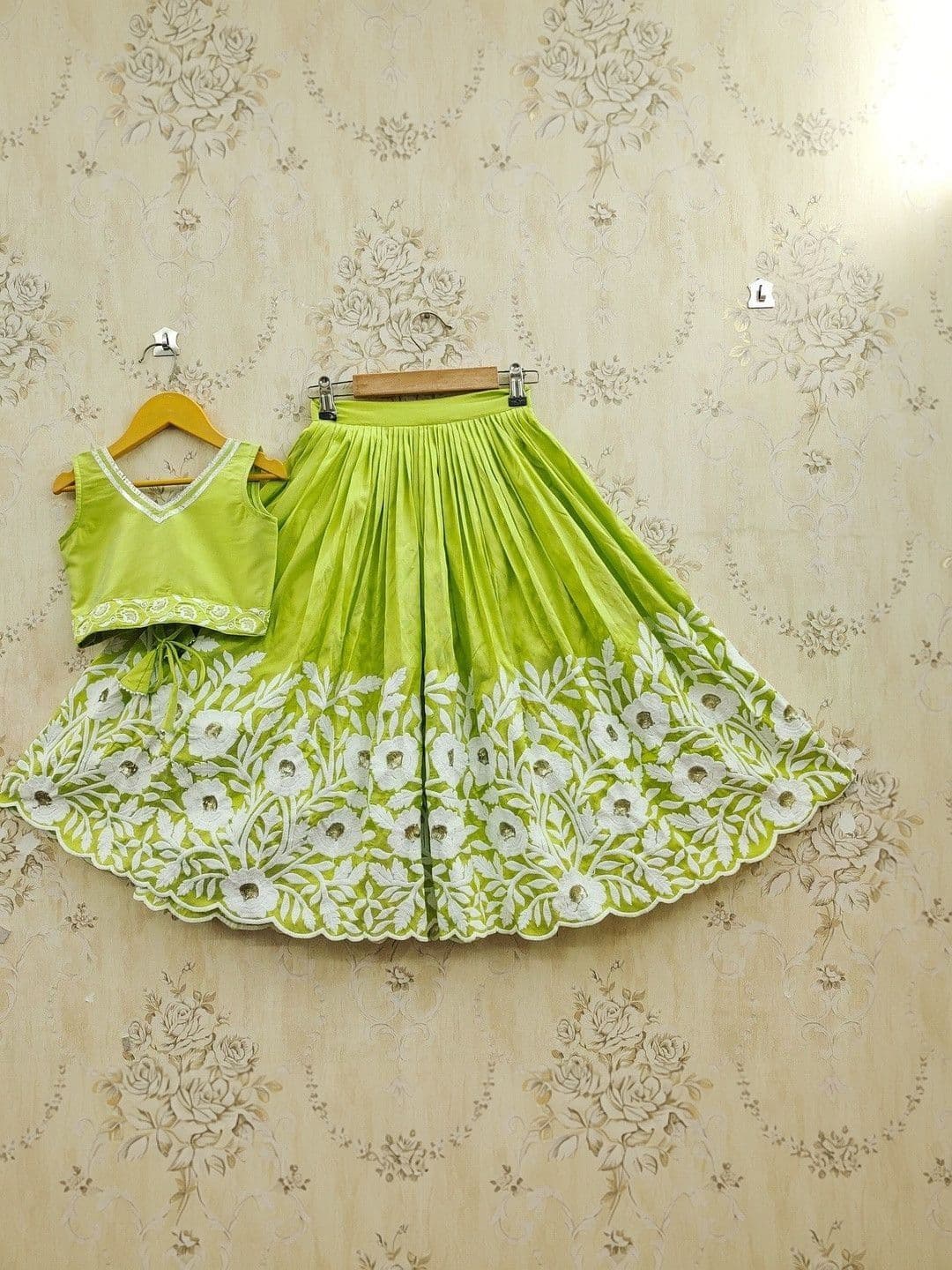 Helene Girls Embellished Thread Work Ready to Wear Lehenga & thumbnail 3