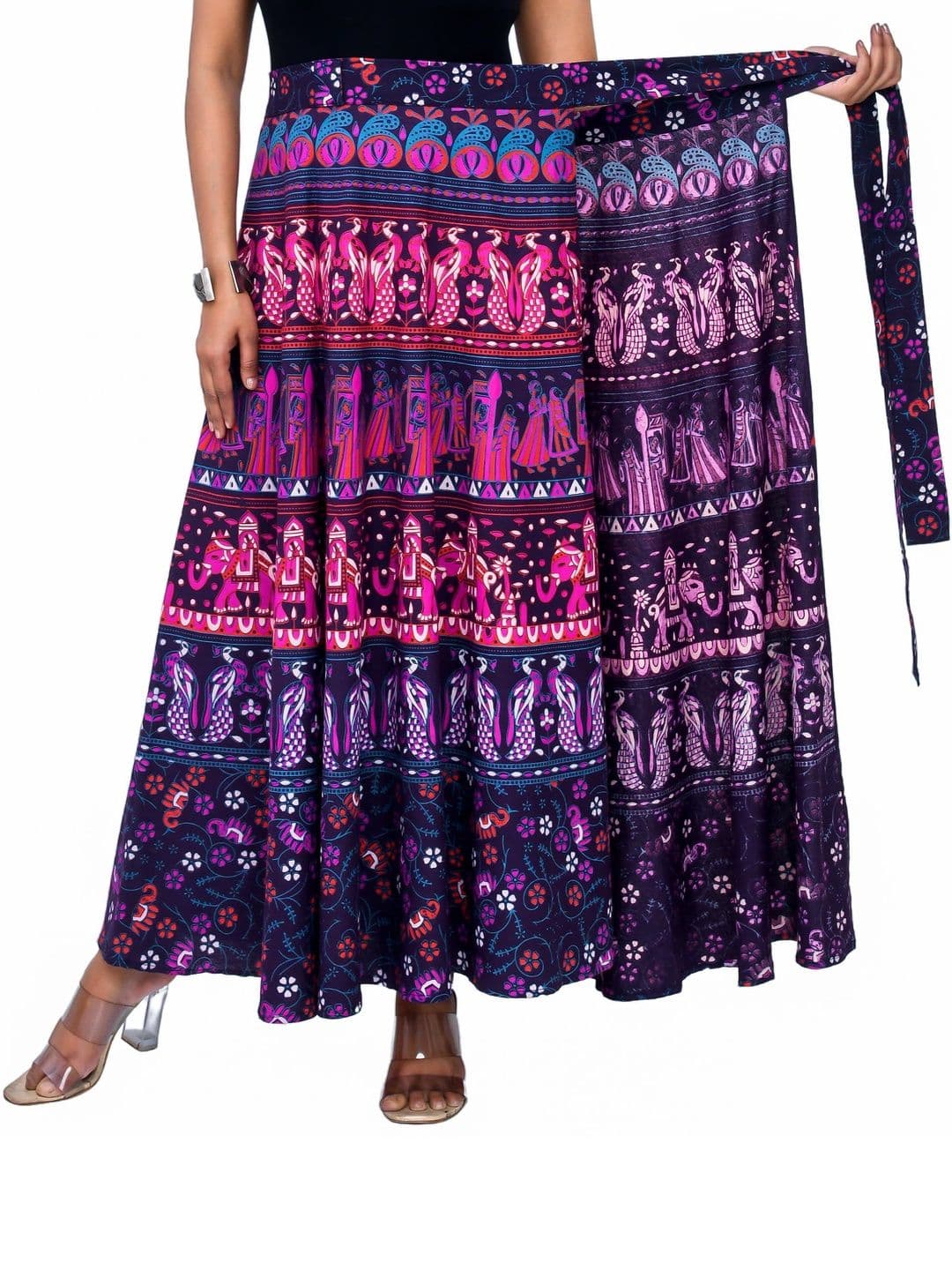 SAMJHI Women Pure Cotton Floral Maxi Wrap Skirt - view 1