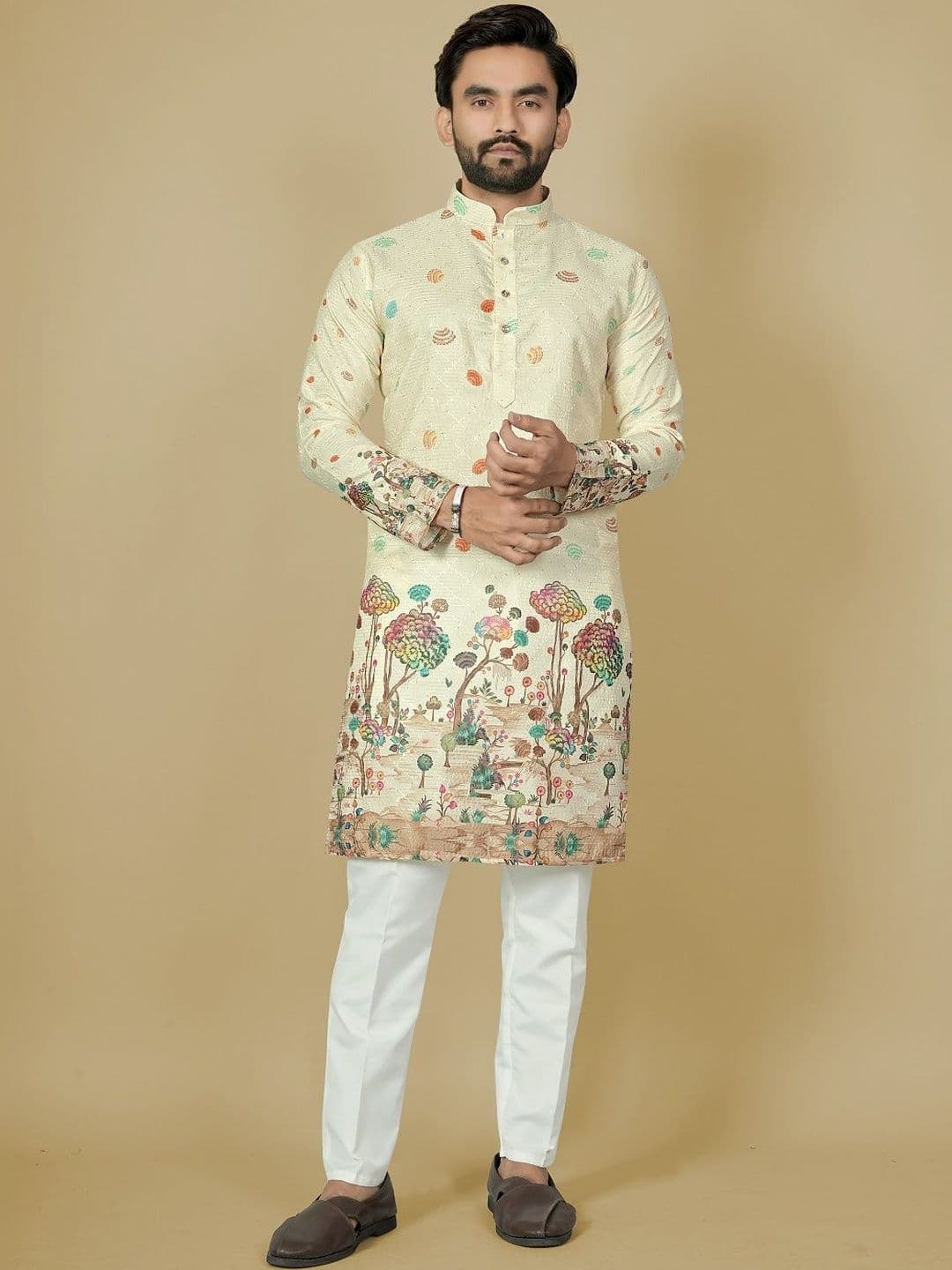 Leipzig Fashion Men Floral Printed Floral Kurta - view 1