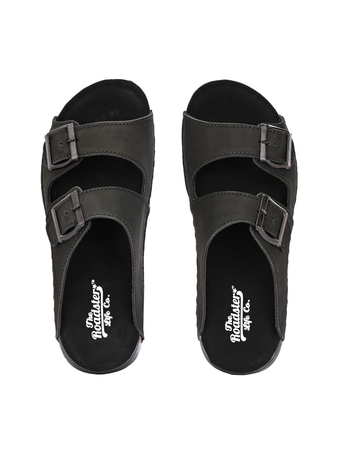 The Roadster Lifestyle Co Men Leather Slip-On Comfort Sandals thumbnail 4