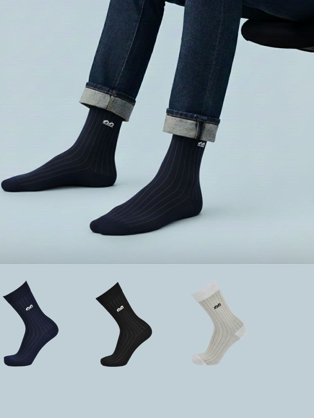 The Sock Street Unisex Assorted Striped Calf Length Socks - view 1