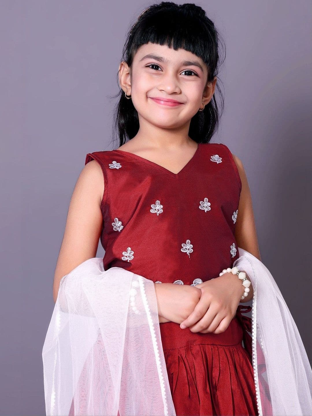 RJ ONLINE Girls Embroidered Thread Work Tie and Dye Ready to Wear Lehenga & Blouse With Dupatta thumbnail 3