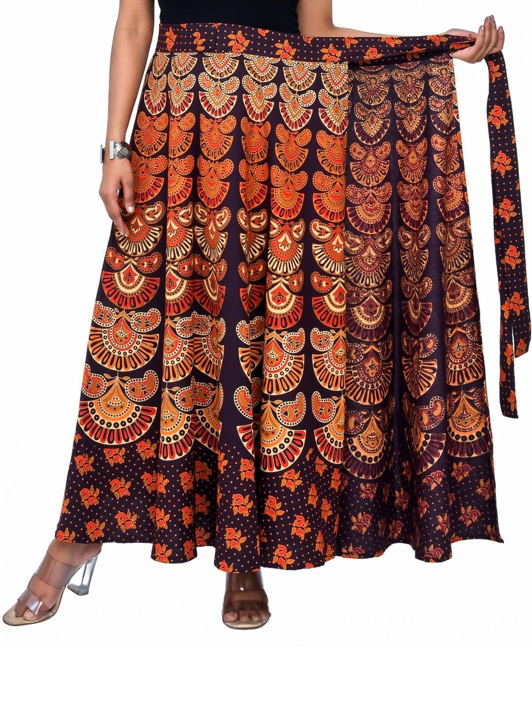 SAMJHI Women Pure Cotton Floral Maxi Wrap Skirt - view 1