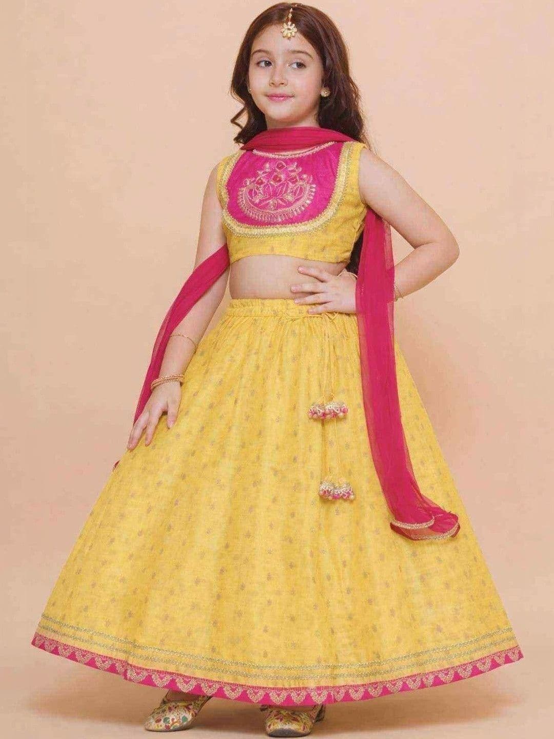 RJ ONLINE Girls Embroidered Tie and Dye Ready to Wear Lehenga & Blouse With Dupatta thumbnail 2