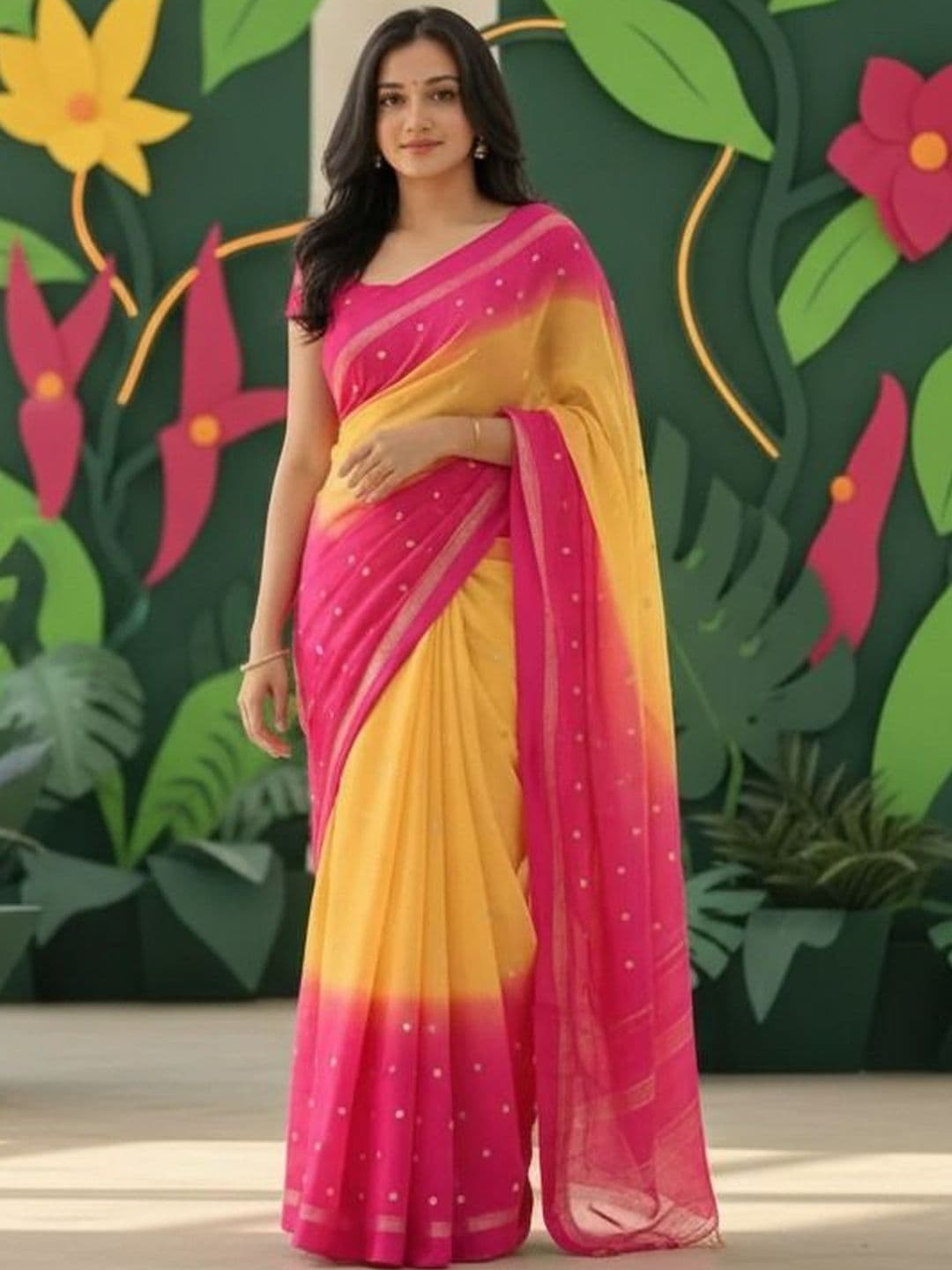 VAMIKA FASHION Ombre Saree - view 1