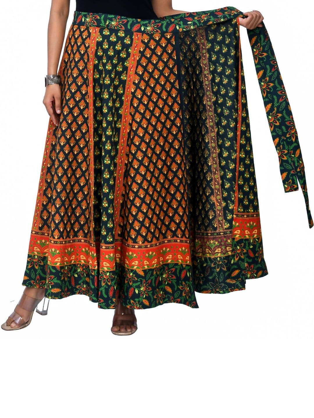 SAMJHI Women Pure Cotton Floral Maxi Wrap Skirt - view 1