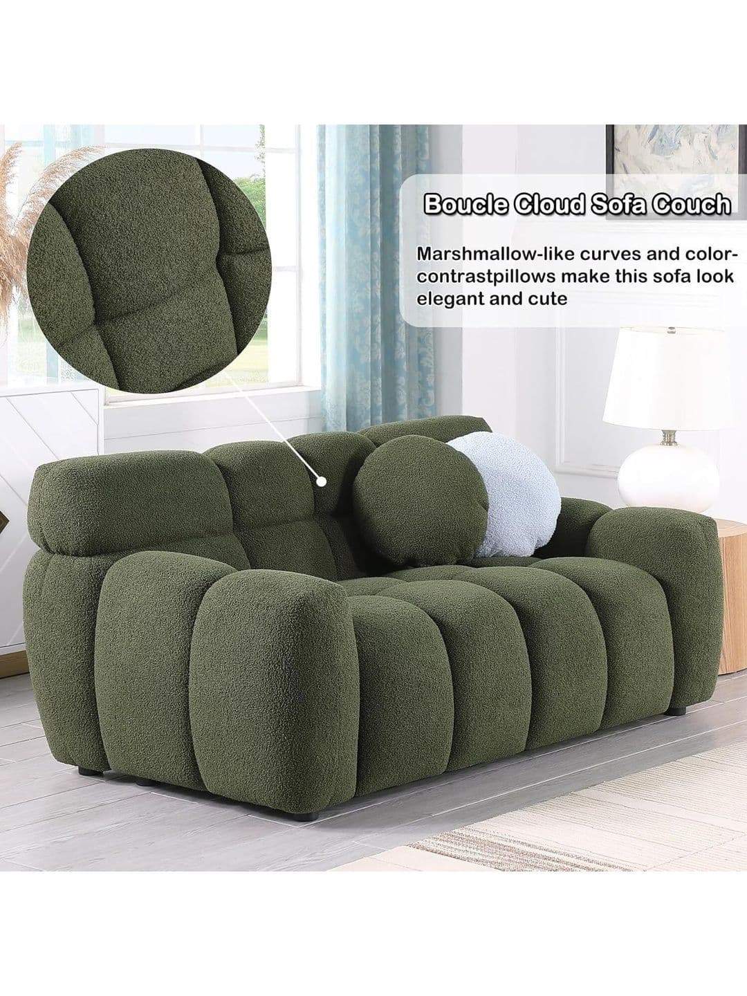 INDIAWOODMART Green Textured Wooden 3 Seater Sofa thumbnail 5