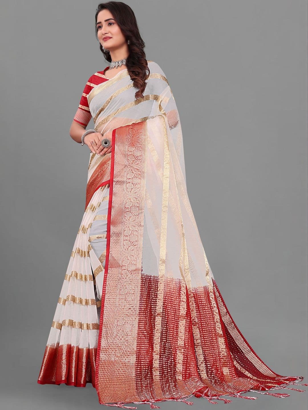 KOTHARI BS Woven Design Zari Organza Handloom Patola Saree thumbnail 5