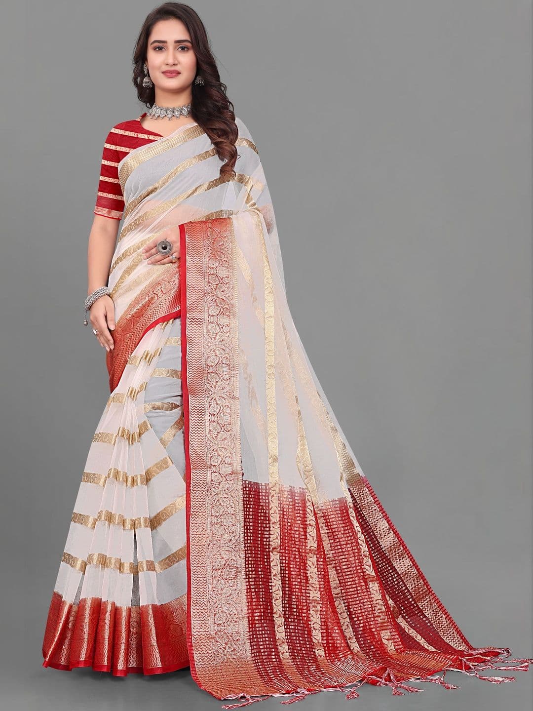 KOTHARI BS Woven Design Zari Organza Handloom Patola Saree - view 1