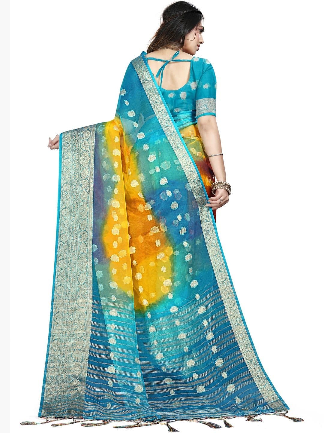 KOTHARI BS Bandhani Organza Bandhani Saree thumbnail 4