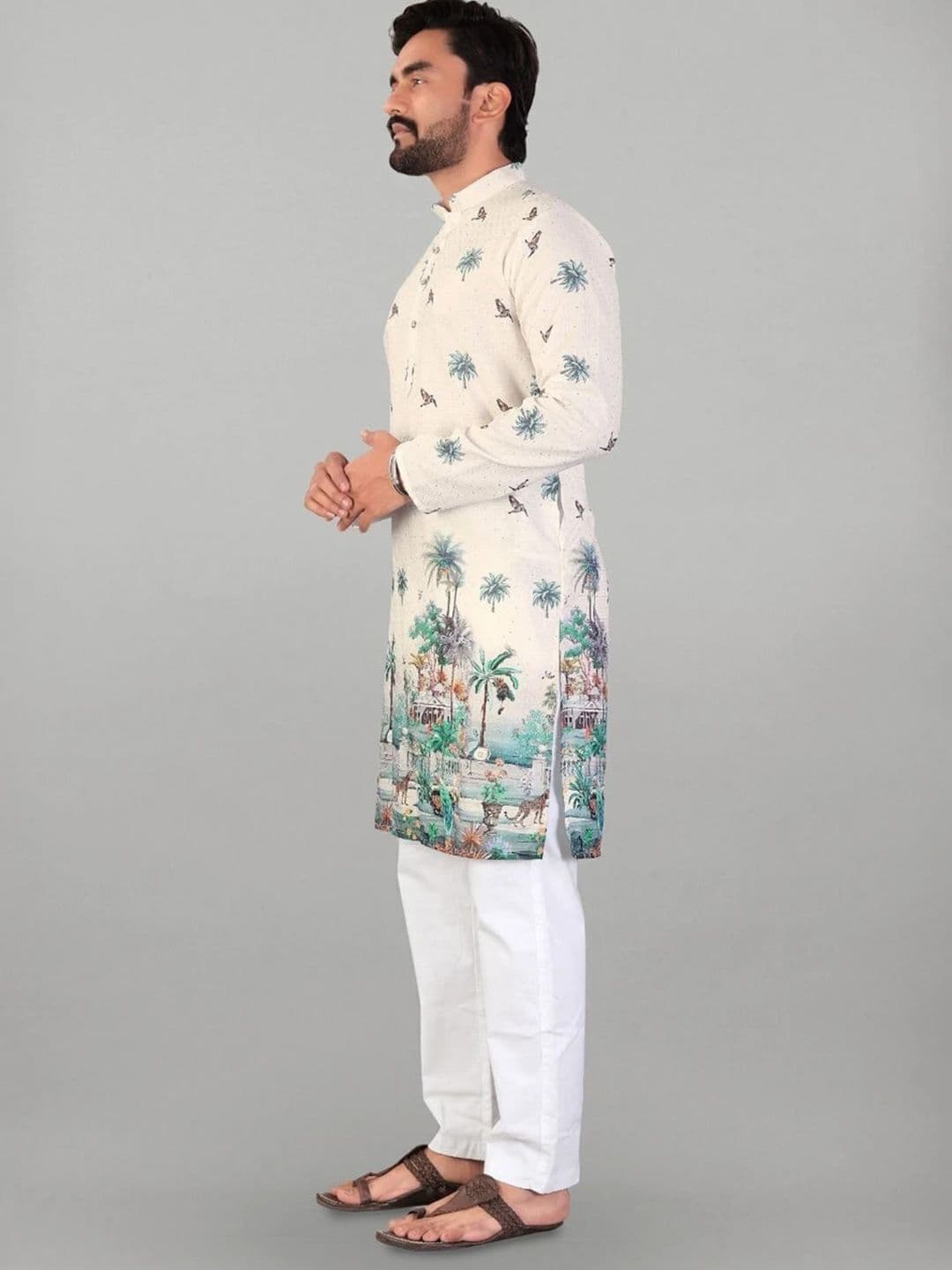 KURTA WALLAH Men Ethnic Motifs Printed Kurta thumbnail 2