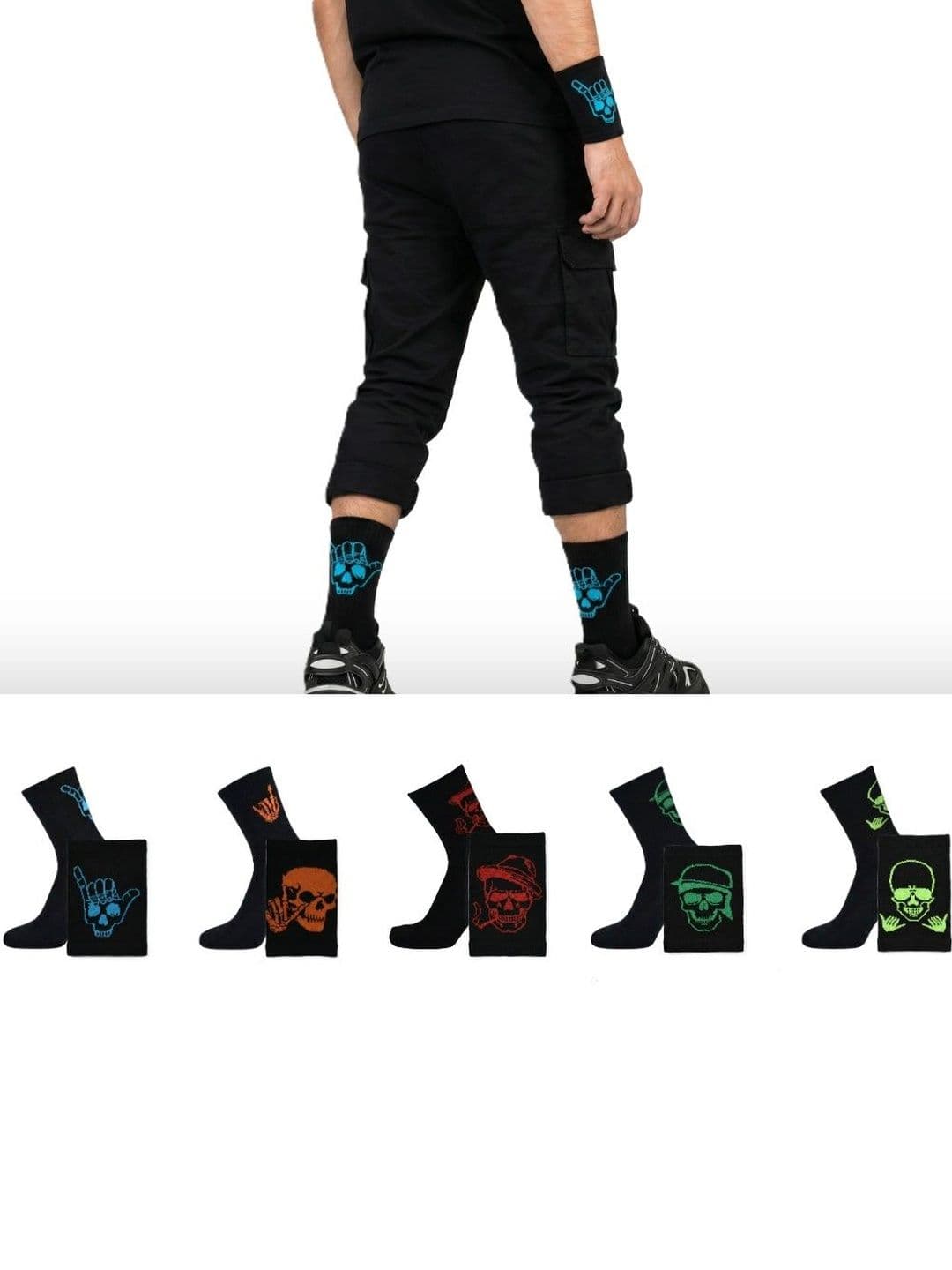 The Sock Street Unisex Cotton Assorted Patterned Above Ankle Socks thumbnail 2