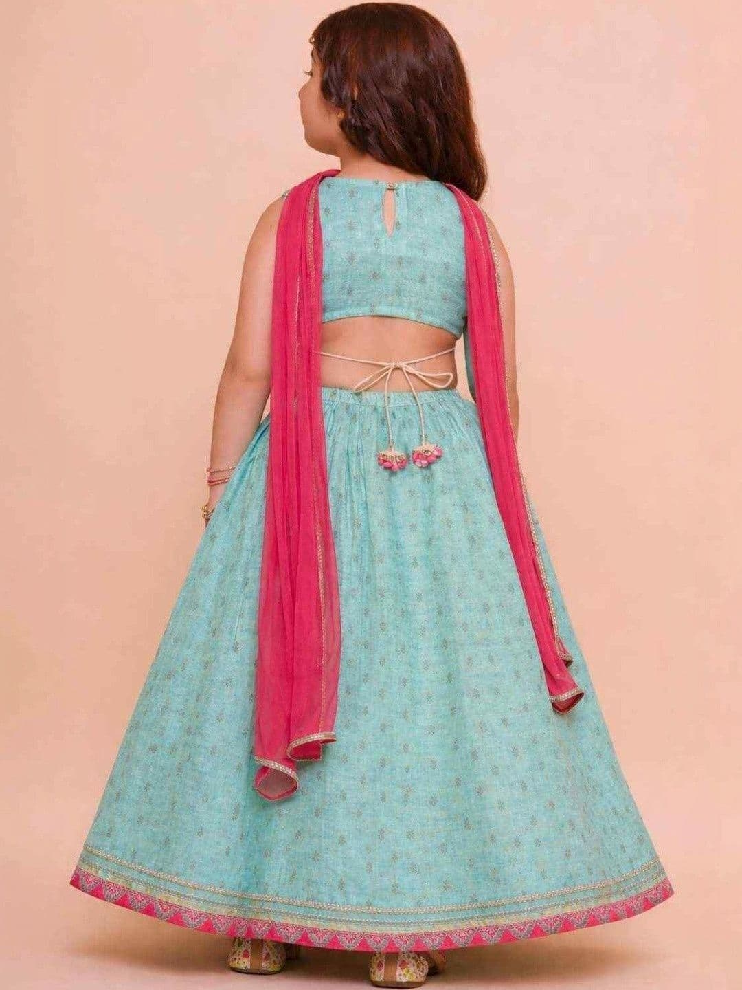 RJ ONLINE Girls Tie and Dye Ready to Wear Lehenga & Blouse With Dupatta thumbnail 2