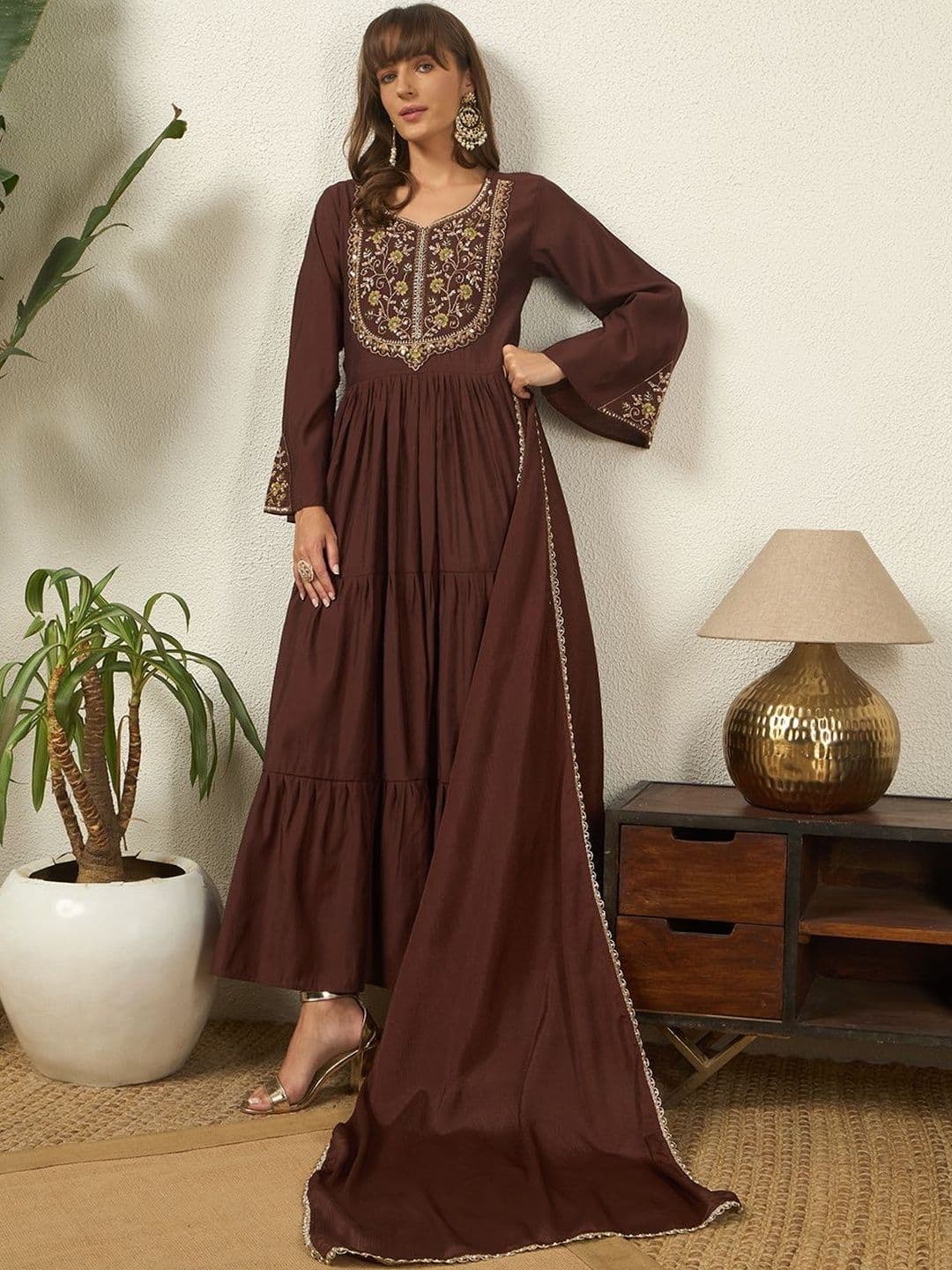 Honky Tonky Embroidered Round Neck Ethnic Dress thumbnail 5