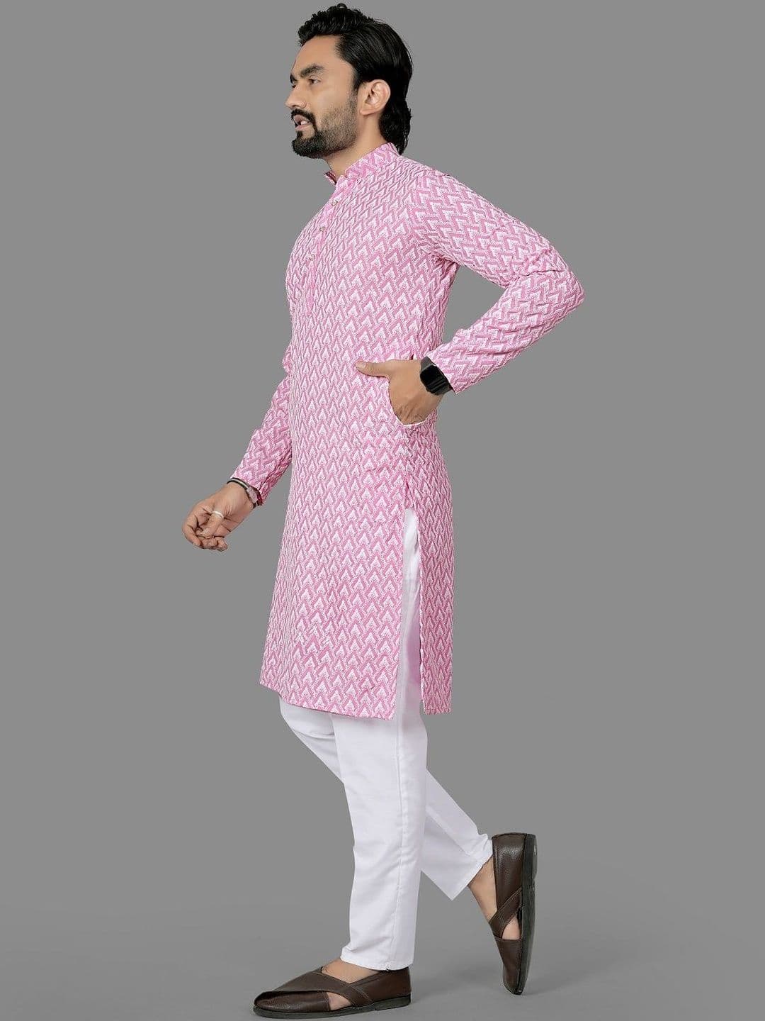 Leipzig Fashion Men Geometric Printed Kurta thumbnail 2