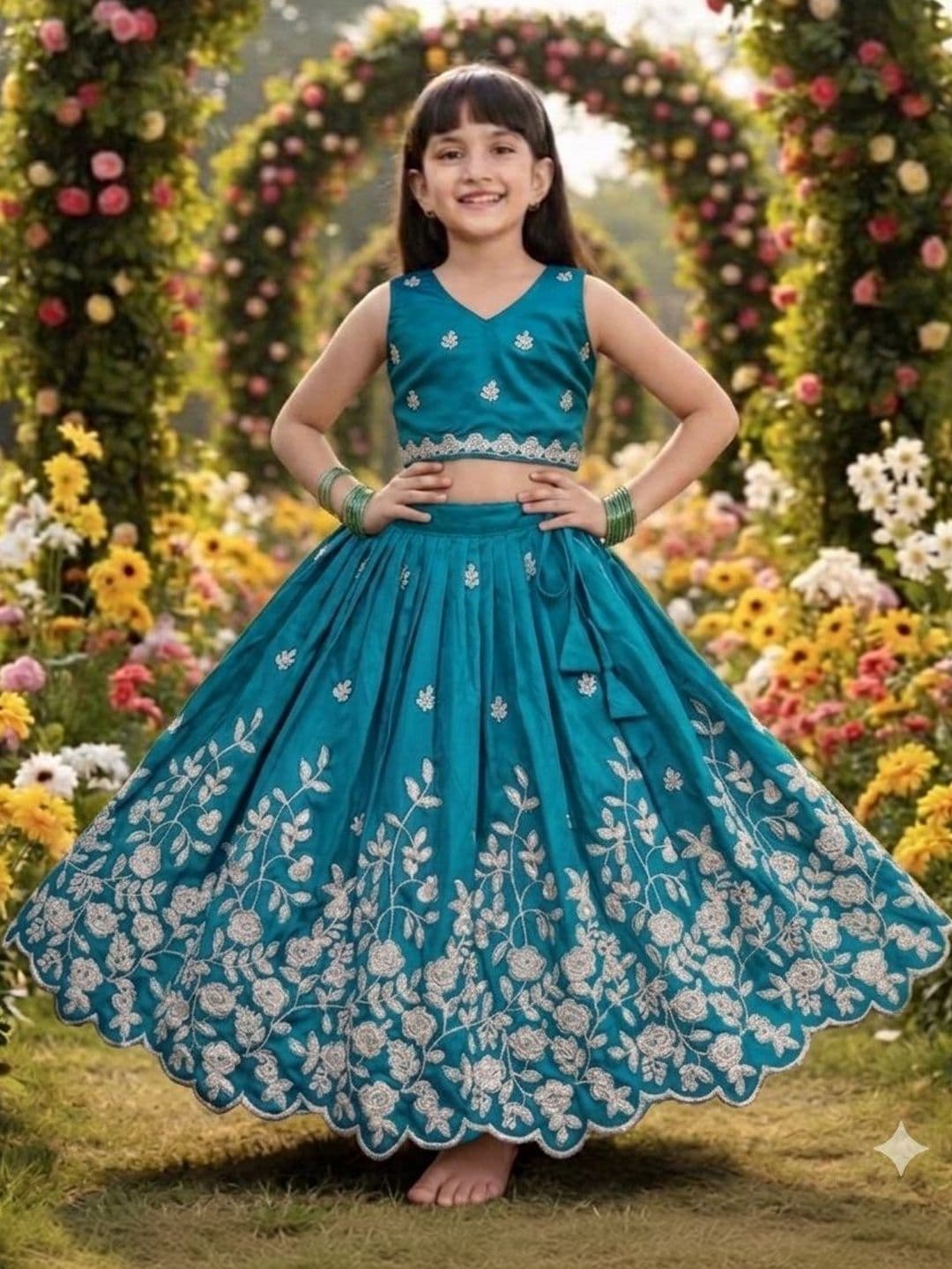 RJ ONLINE Embellished Silk Lehenga Choli - view 1