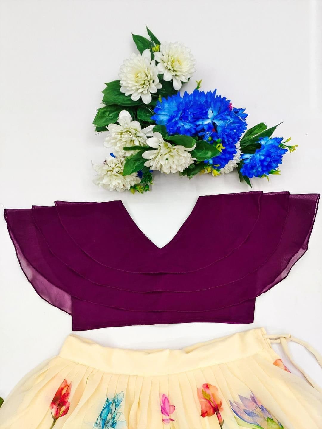 RJ ONLINE Dyed Poly Georgette Lehenga Choli thumbnail 2