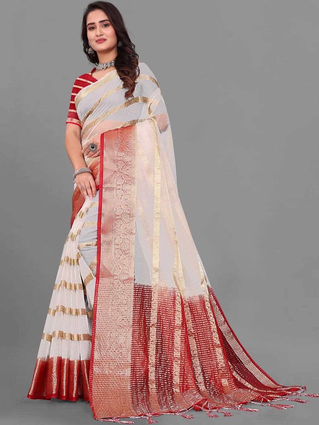 KOTHARI BS Woven Design Zari Organza Handloom Patola Saree thumbnail 4