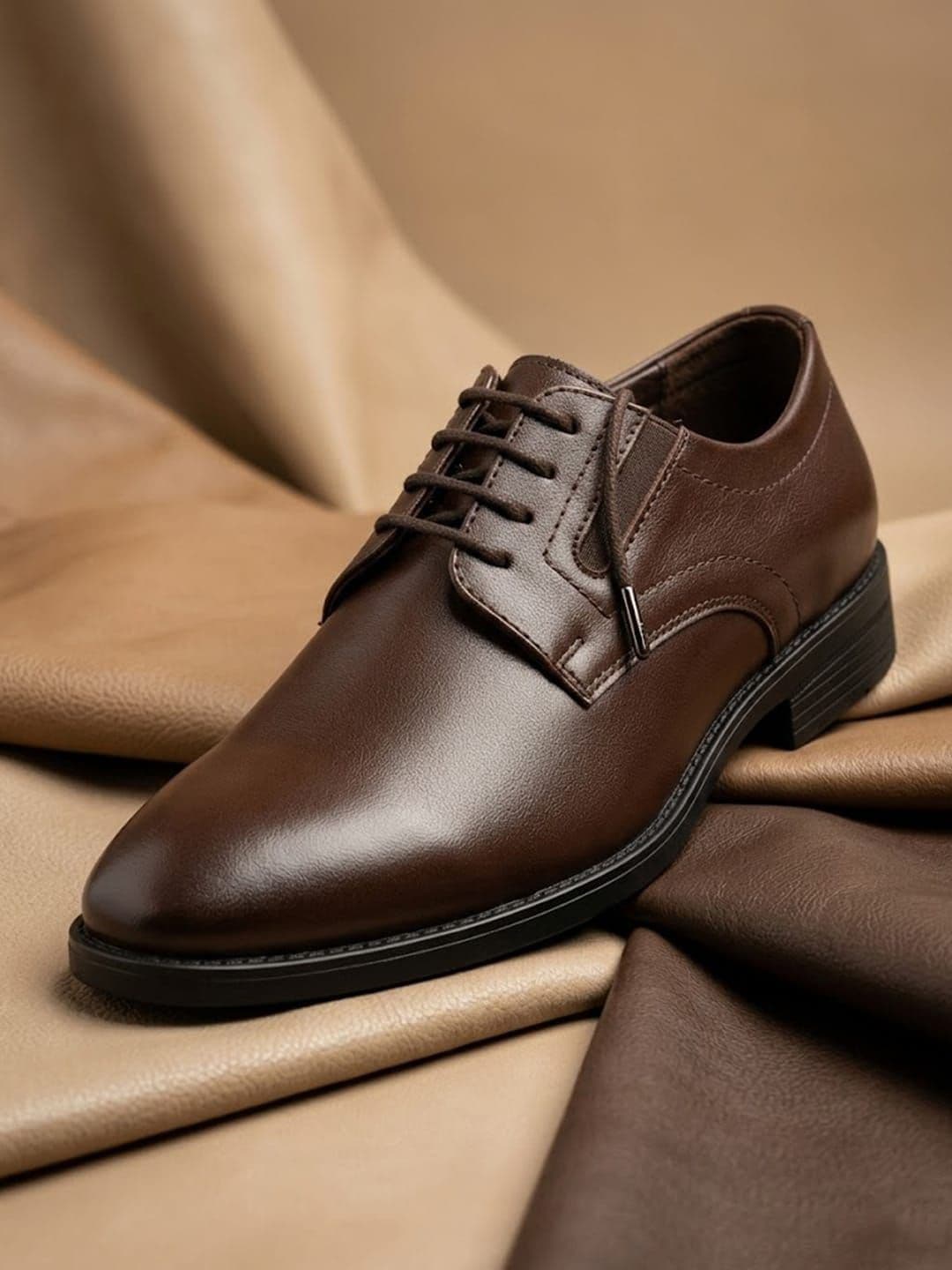 House of Pataudi Men Round Toe Lace-Ups Derbys Formal Shoes thumbnail 7