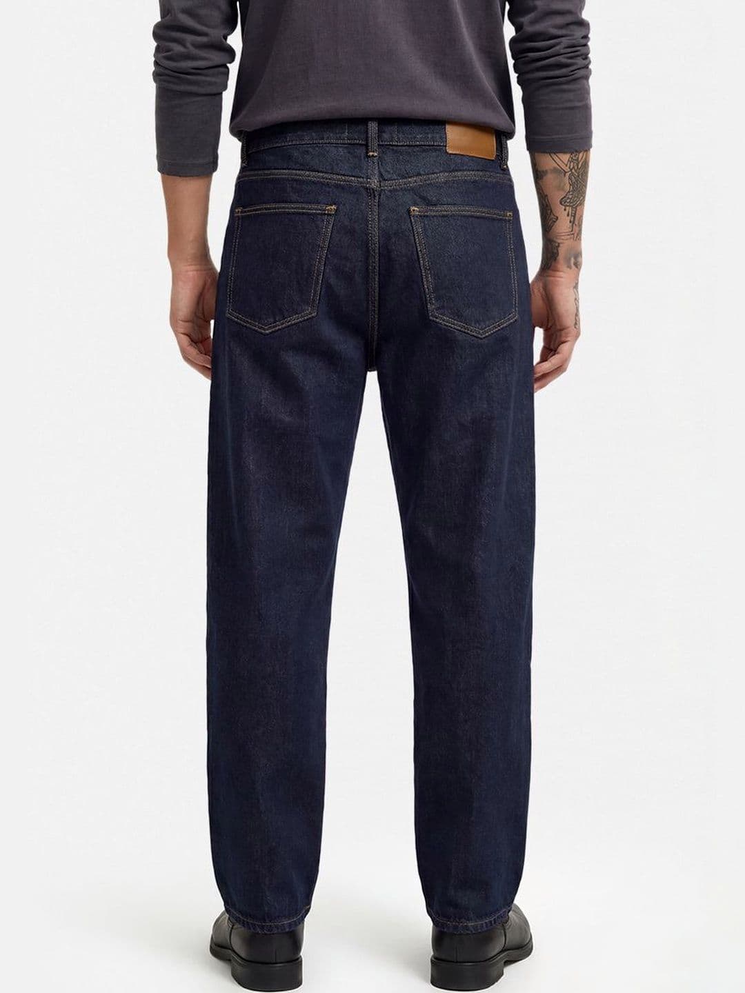 Snitch Navy Blue Mid-Rise Slouchy Fit Jeans thumbnail 2