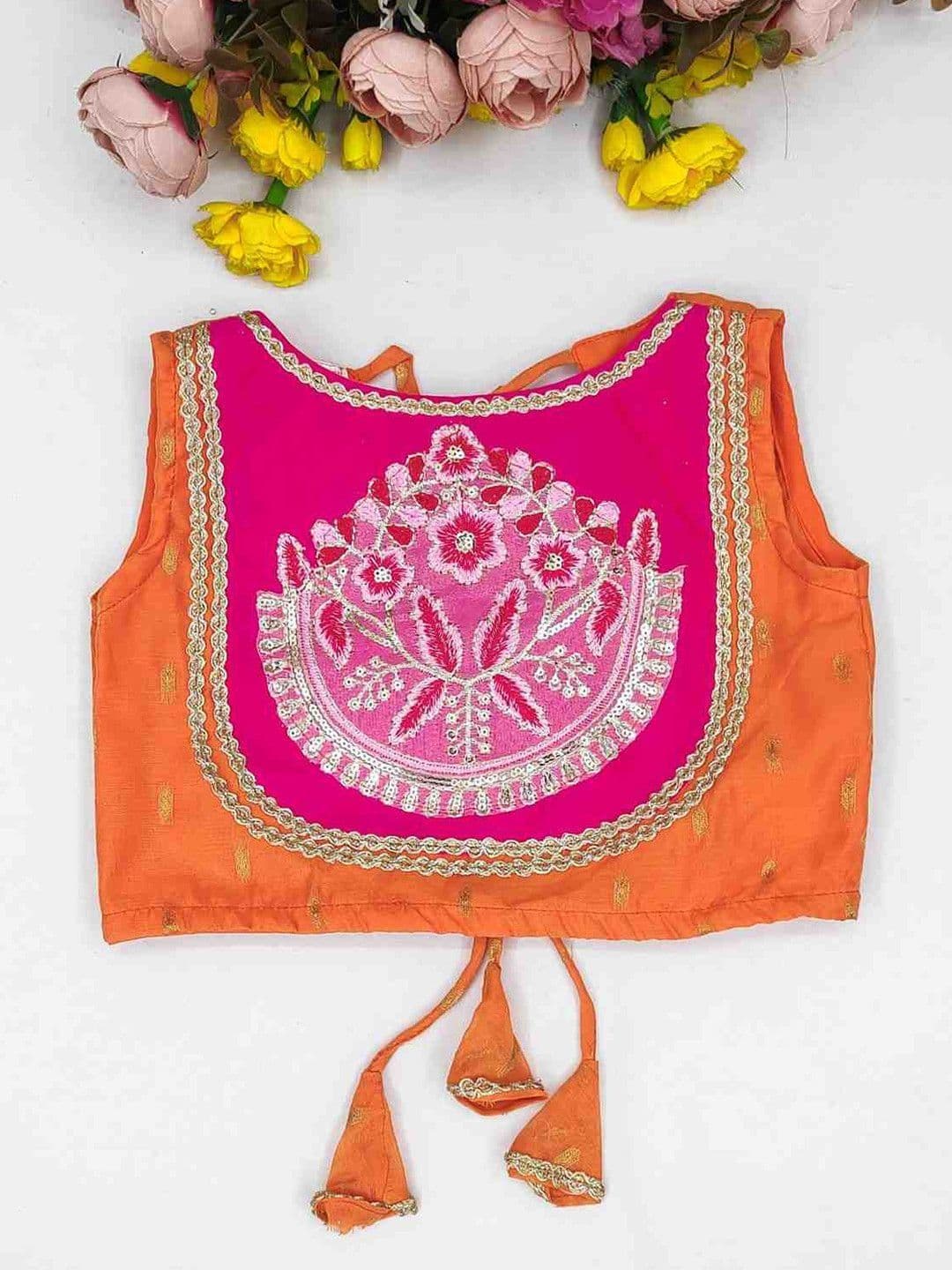 RJ ONLINE Girls Tie and Dye Ready to Wear Lehenga & Blouse With Dupatta thumbnail 6